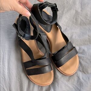 Kork Ease leather sandals, strappy heels size 8 / 38